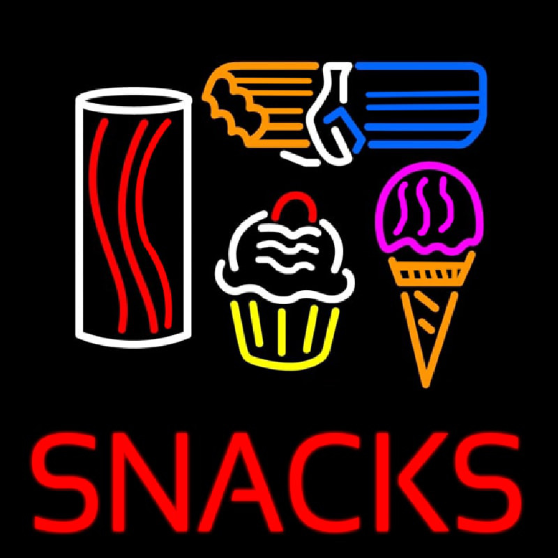 Custom Board Snacks Ice Cream Real Tube Bar Neon Sign USA