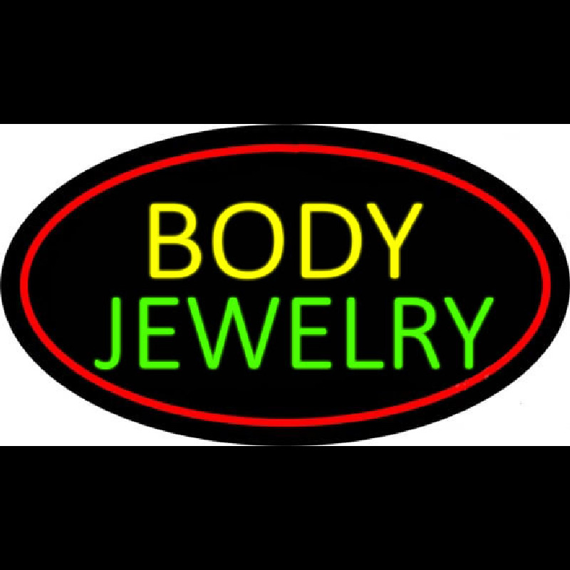 Custom Body Jewelry Oval Red Neon Sign USA