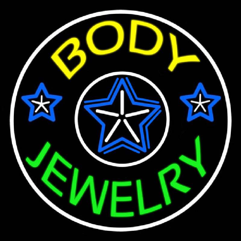 Custom Body Jewelry Round Neon Sign USA