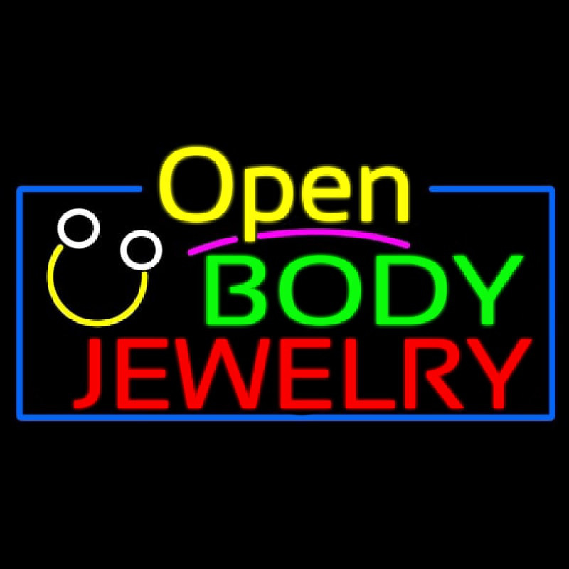 Custom Body Jewelry With Logo Open Neon Sign USA