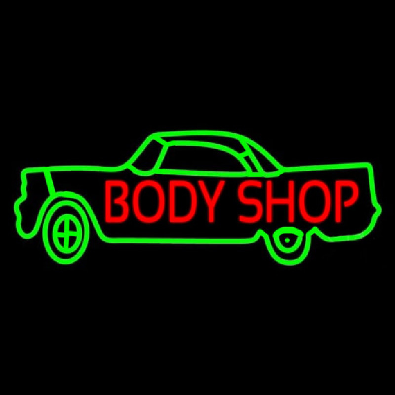 Custom Body Shop Car Logo Neon Sign USA