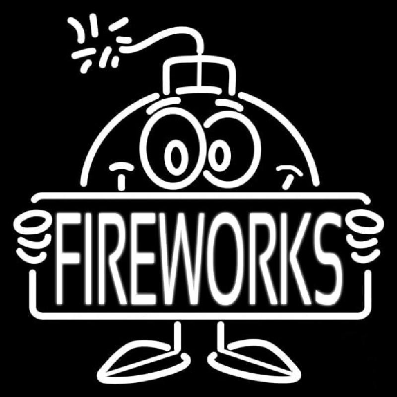 Custom Bomb Fire Work Neon Sign USA