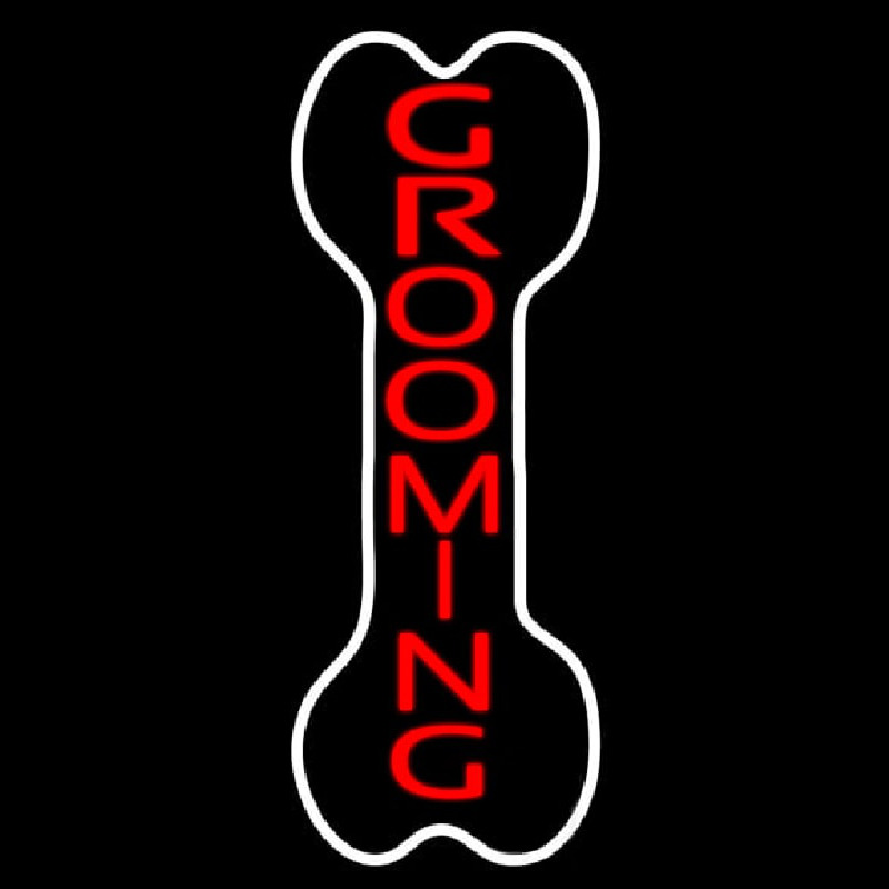 Custom Bone Grooming Vertical Neon Sign USA