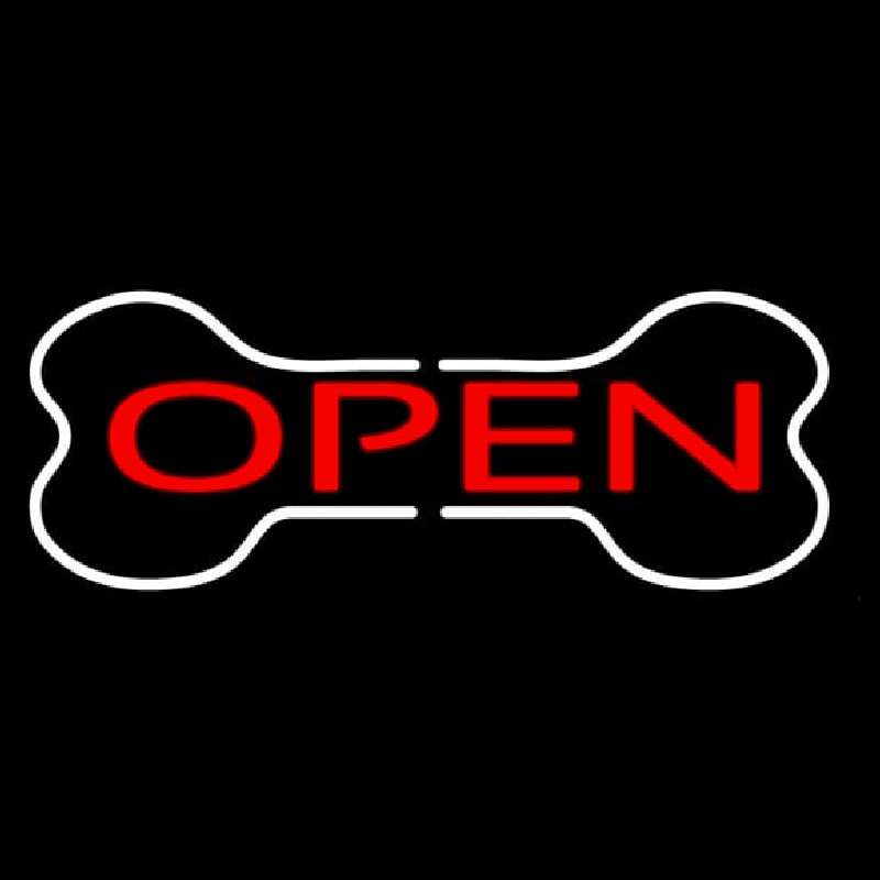 Custom Bone Logo Open Neon Sign USA