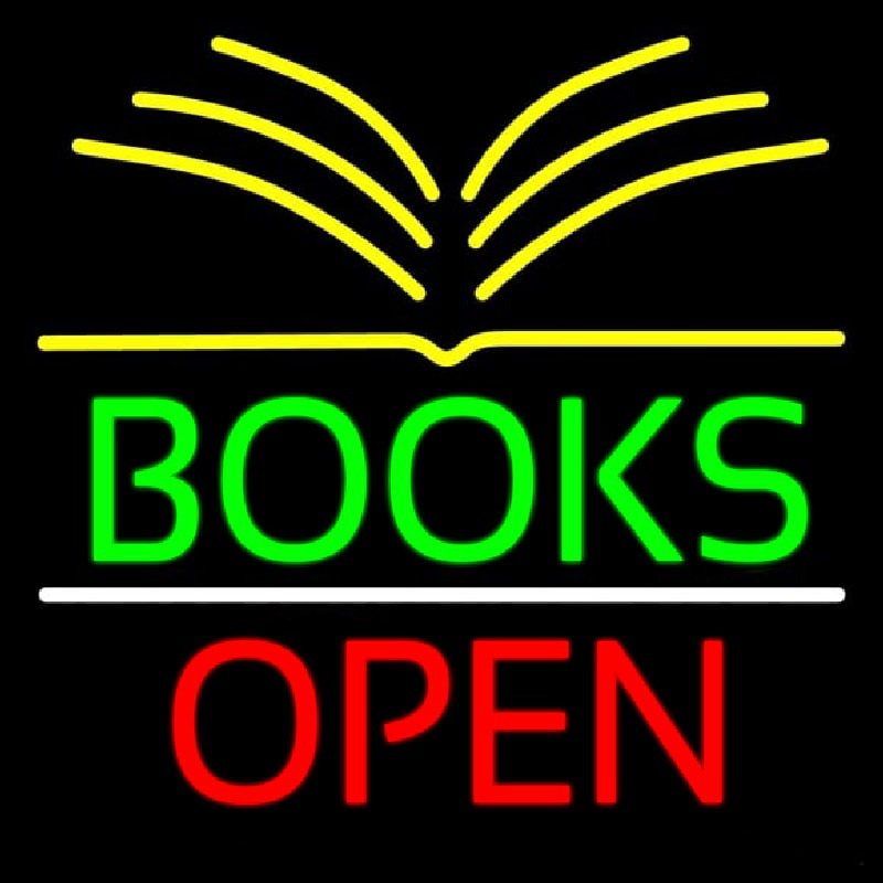 Custom Books Red Open Neon Sign USA