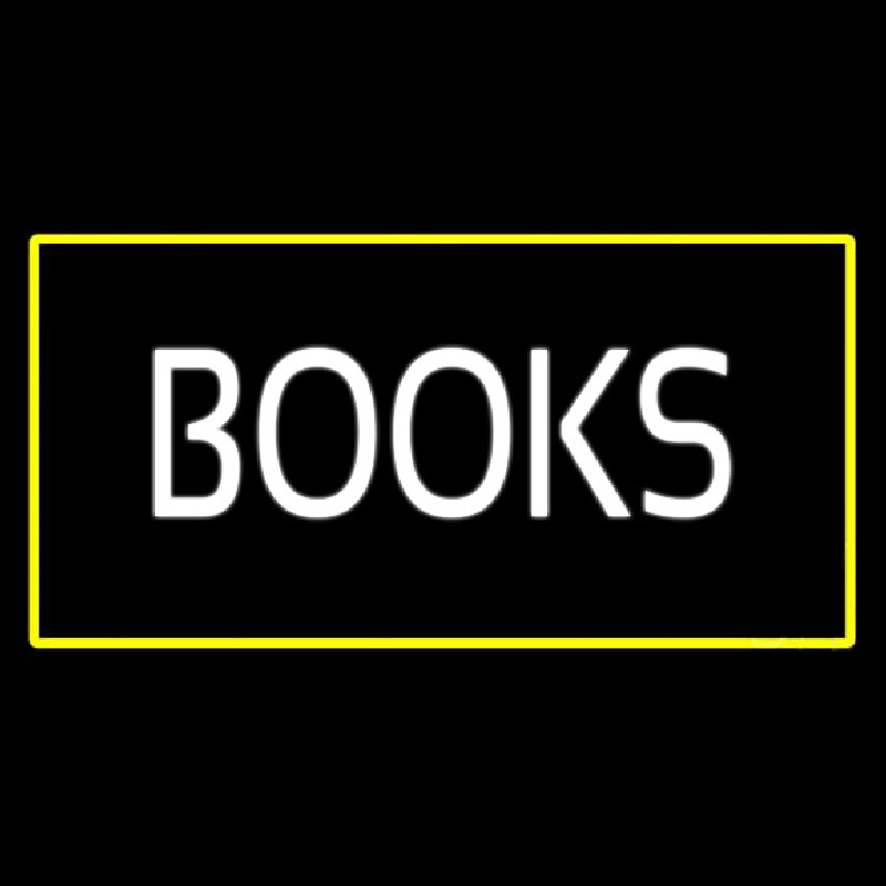 Custom Books Yellow Border Neon Sign USA