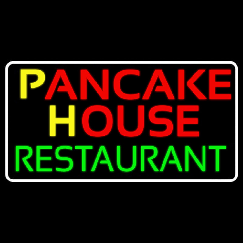 Custom Border White Pancake House Restaurant Neon Sign USA