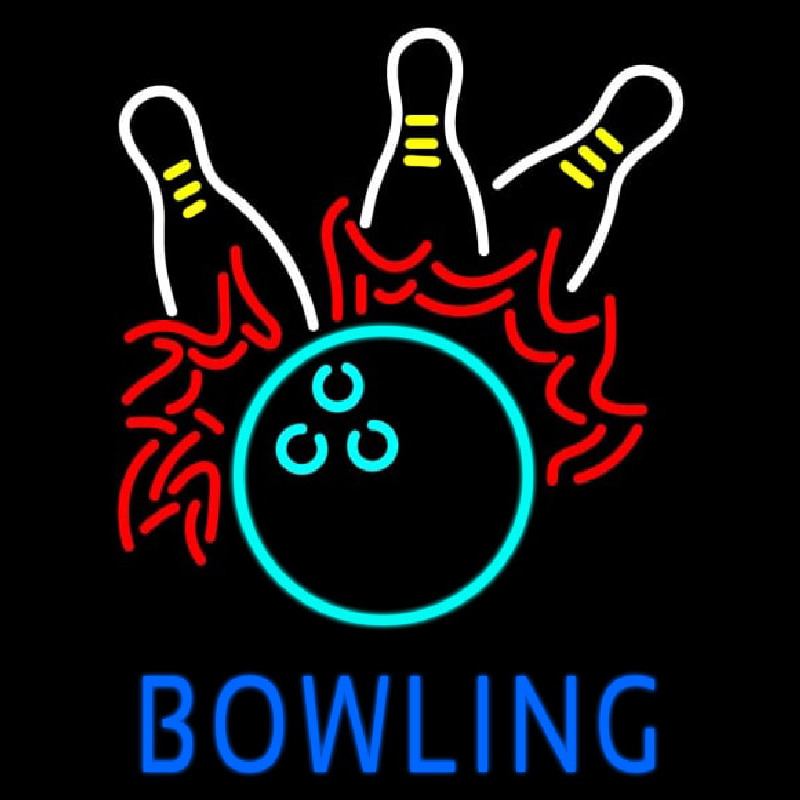 Custom Bowling Fire Neon Sign USA