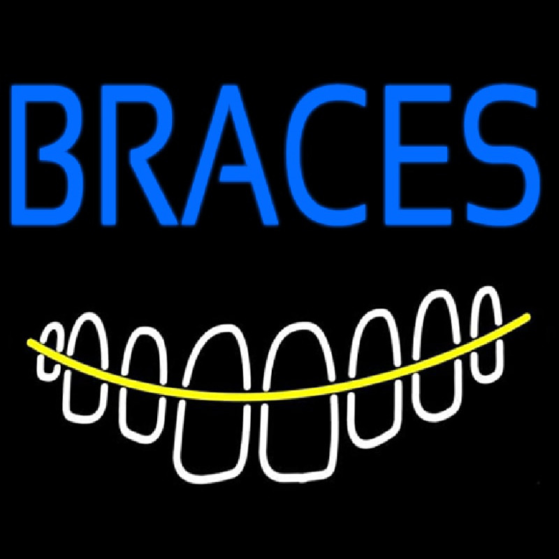 Custom Braces With Teeth Neon Sign USA
