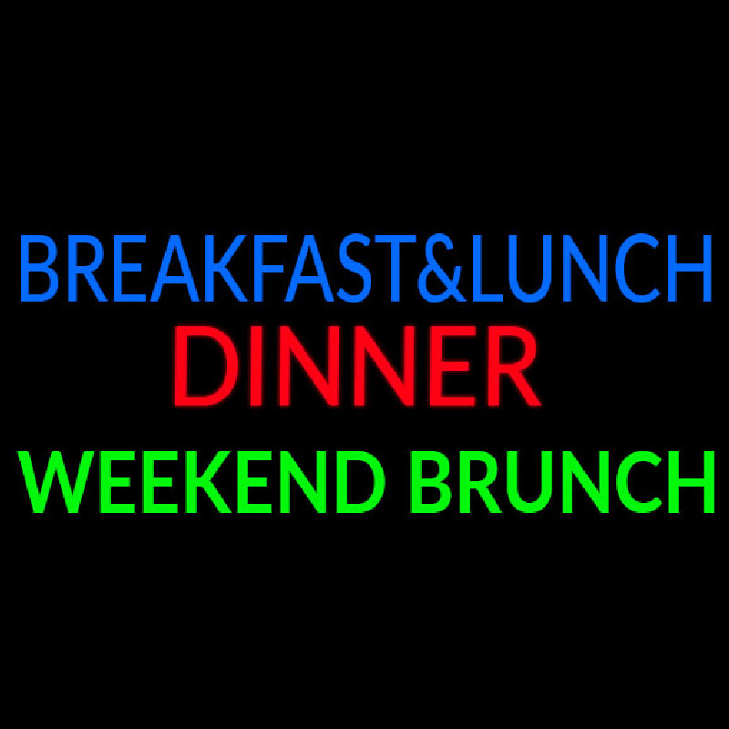 Custom Breakfast And Lunch Dinner Weekend Brunch Neon Sign USA