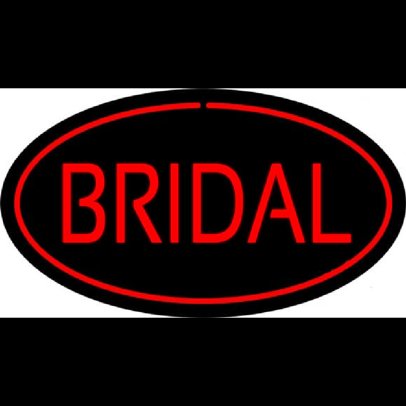 Custom Bridal Block Oval Red Neon Sign USA