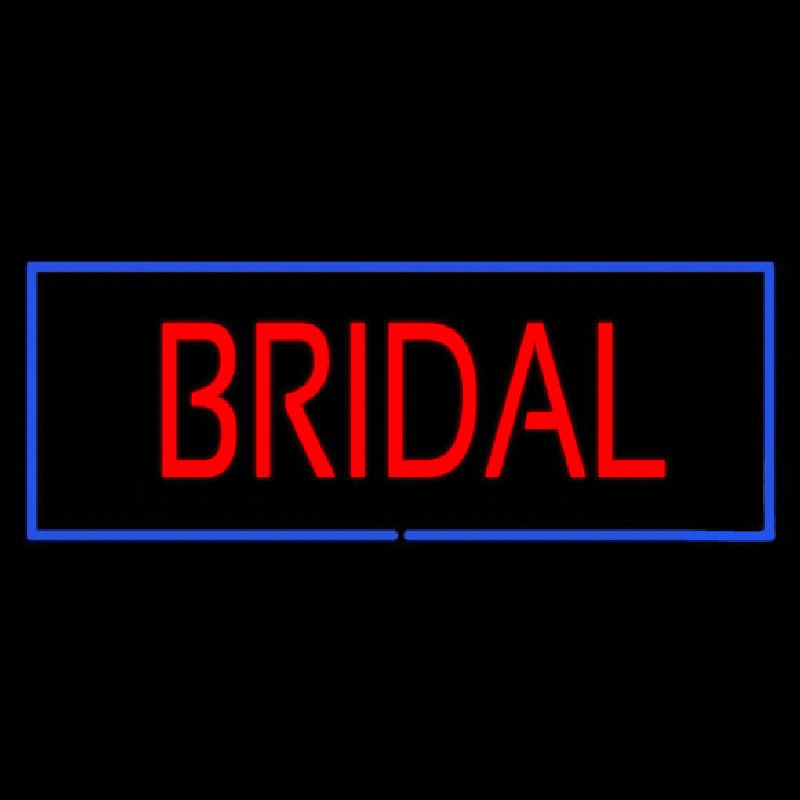 Custom Bridal Rectangle Blue Neon Sign USA
