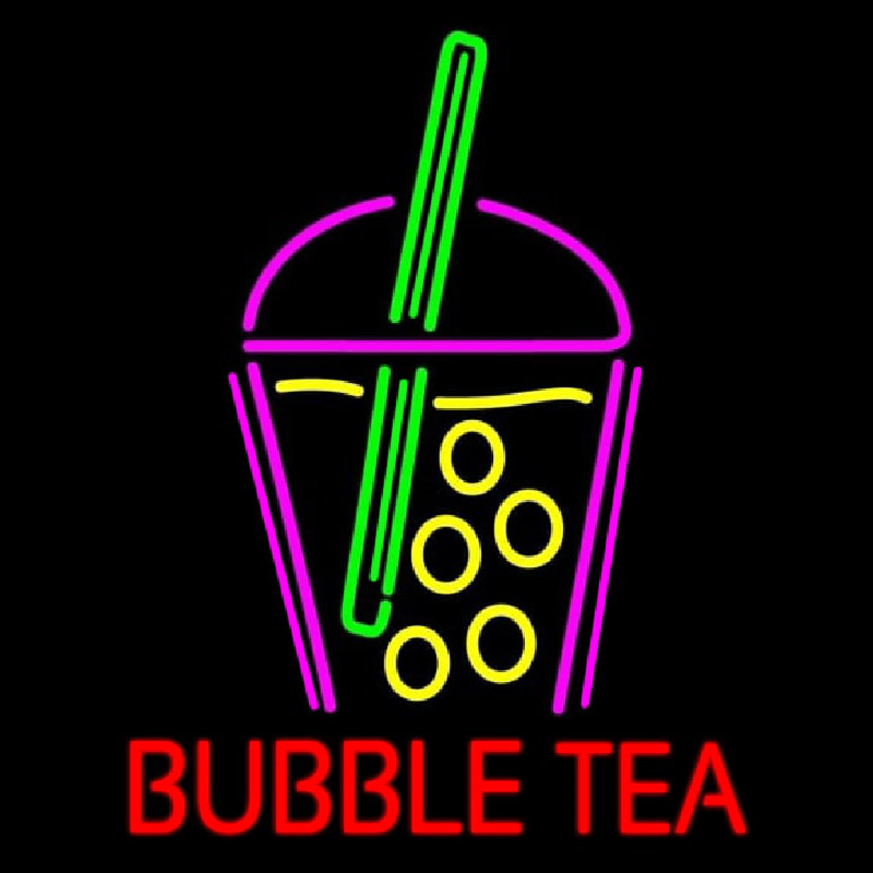 Custom Bubble Tea With Neon Sign USA