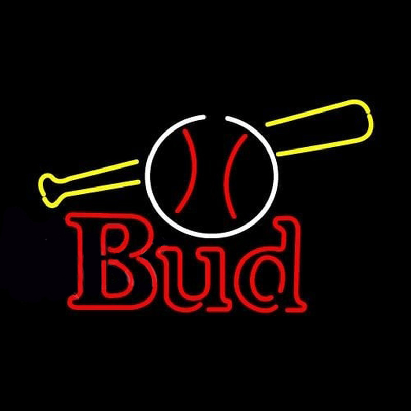 Custom Bud Baseball and Bat Beer Sign Neon Sign USA