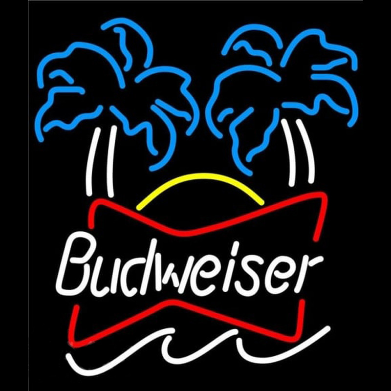 Custom Bud Dual Palm Trees Beer Sign Neon Sign USA