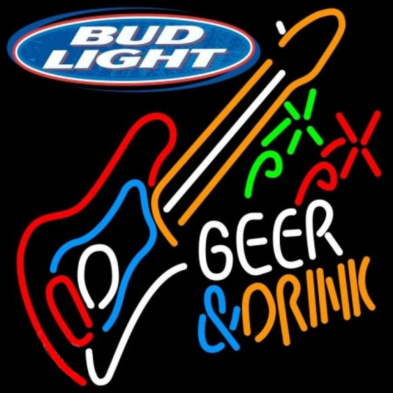 Custom Bud Light And Drink Guitar Beer Sign Neon Sign USA