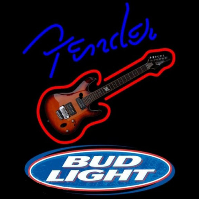 Custom Bud Light Fender Blue Red Guitar Beer Sign Neon Sign USA
