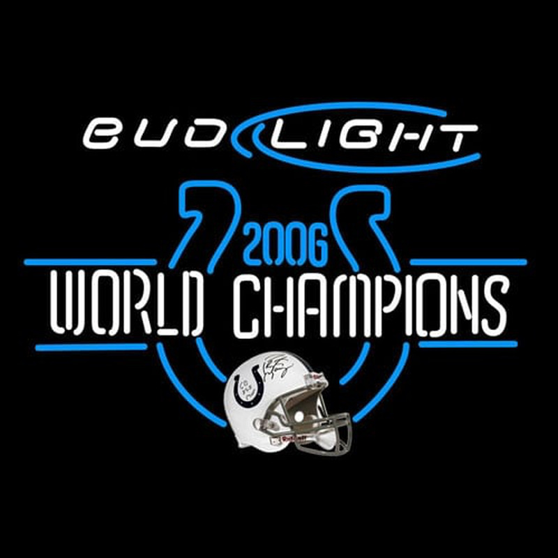 Custom Bud Light Indianapolis Colts 2006 World Champions NFL Neon Sign Neon Sign USA