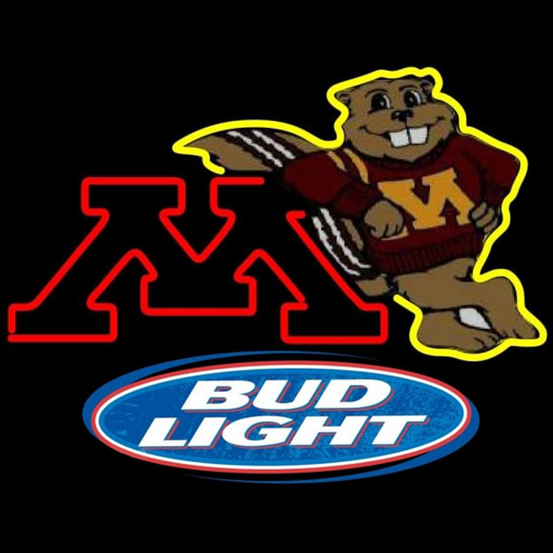 Custom Bud Light Logo Minnesota Golden Gophers Hockey Beer Sign Neon Sign USA