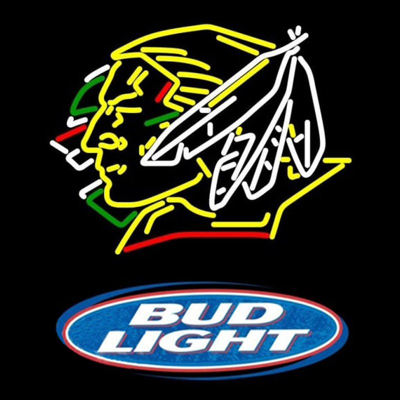 Custom Bud Light Logo North Dakota Fighting Sioux Hockey Beer Sign Neon Sign USA