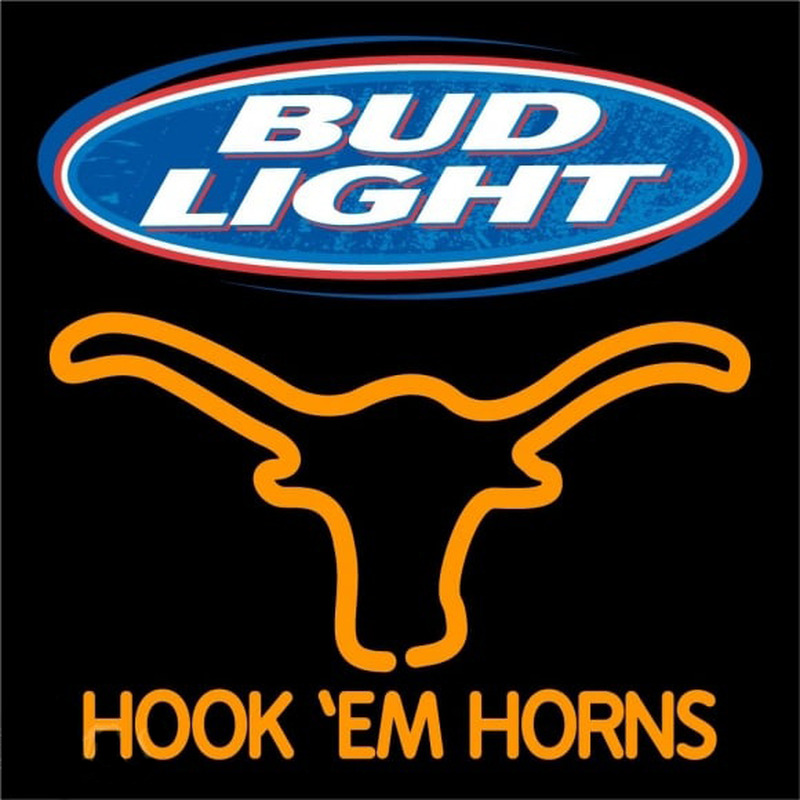 Custom Bud Light Logo Texas Longhorns Hook Em Horns Beer Sign Neon Sign USA