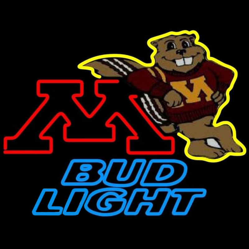 Custom Bud Light Minnesota Golden Gophers Hockey Beer Sign Neon Sign USA
