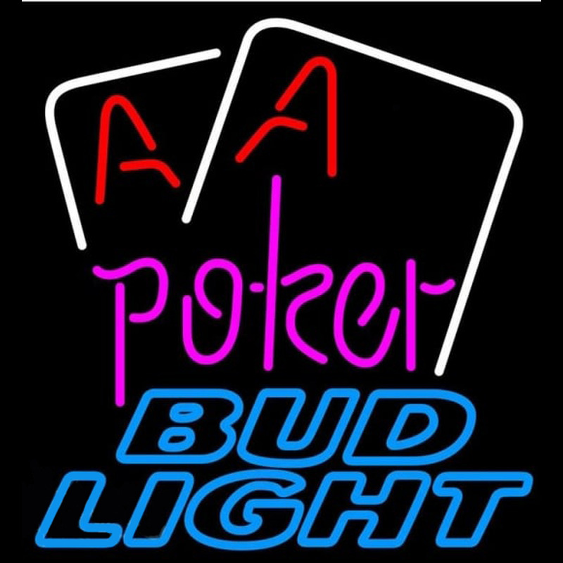 Custom Bud Light Purple Lettering Red Aces White Cards Beer Sign Neon Sign USA