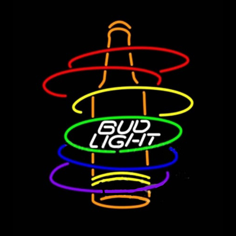 Custom Bud Light Rainbow Bottle Neon Sign USA