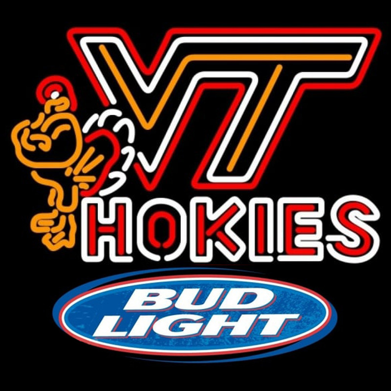 Custom Bud Light Virginia Tech Vt Hokies Logo Hockey Beer Sign Neon Sign USA