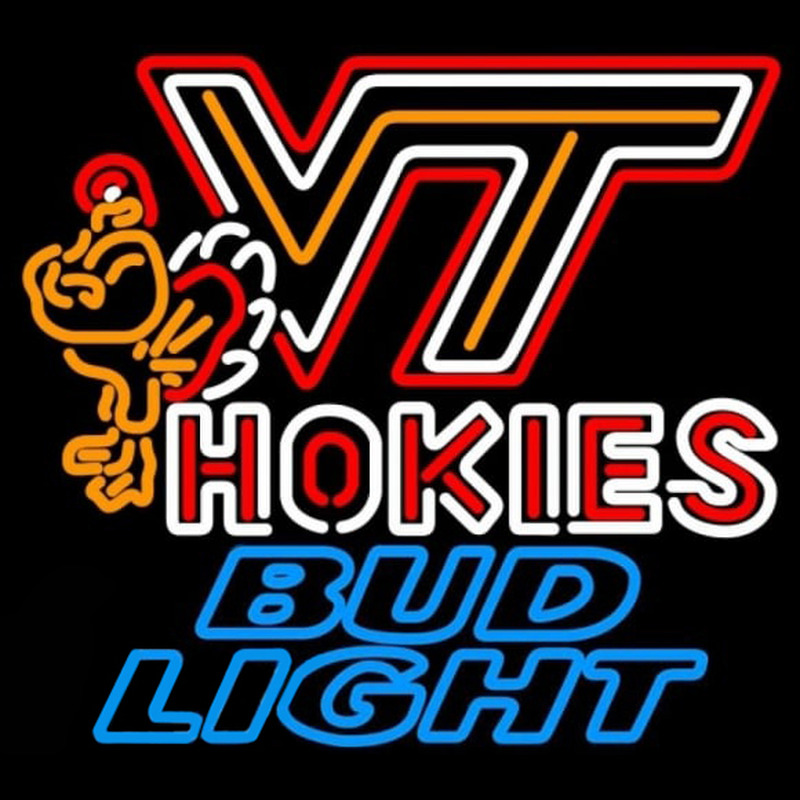 Custom Bud Light Virginia Tech Vt Hokies Logo Hockey Beer Sign Neon Sign USA