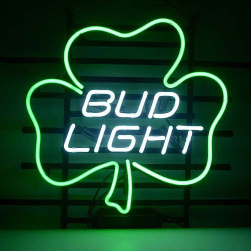 Custom Bud Lucky Shamrock Neon Sign USA