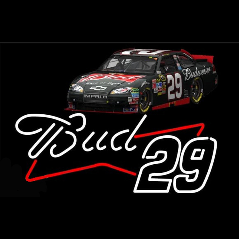 Custom Bud with 29 Nascar Neon Sign USA