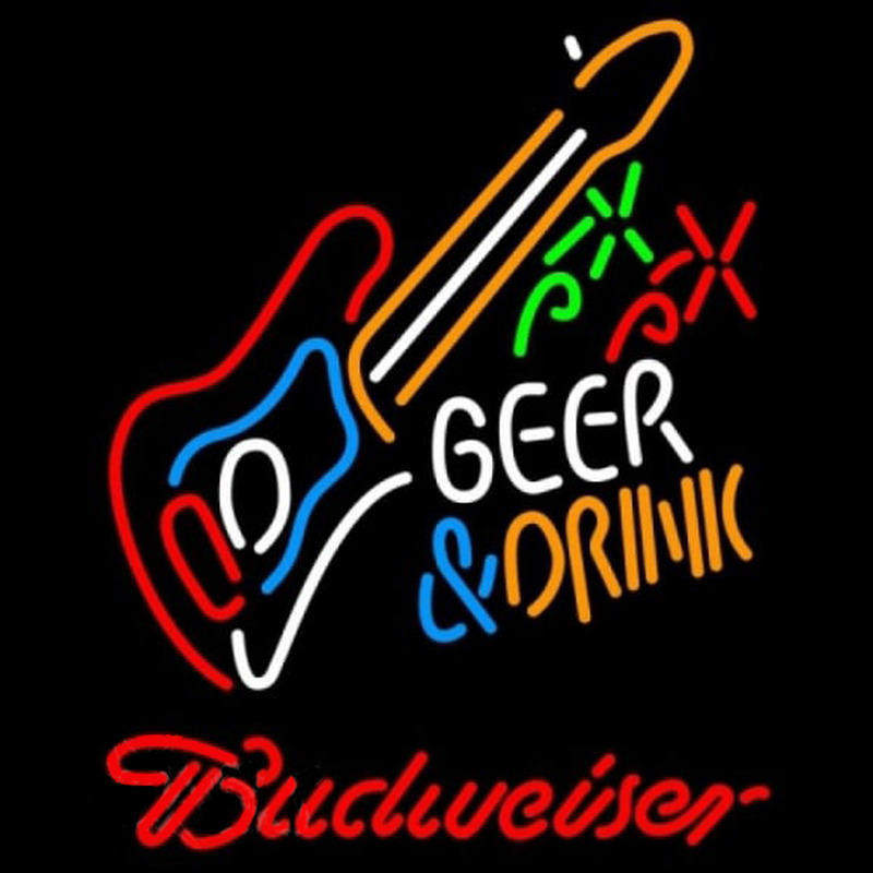 Custom Budweiser And Drink Guitar Beer Sign Neon Sign USA