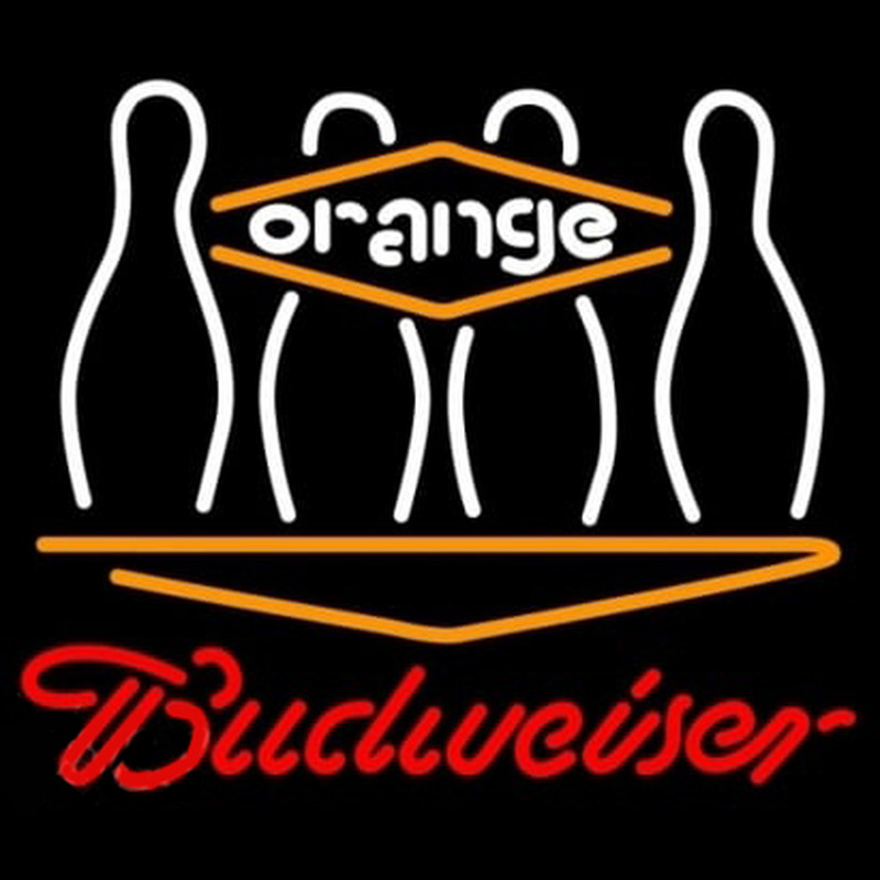 Custom Budweiser Bowling Orange Neon Sign USA