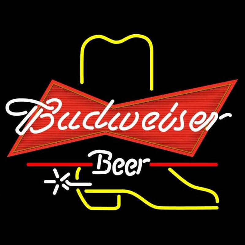 Custom Budweiser Cowboy Boot Beer Sign Neon Sign USA