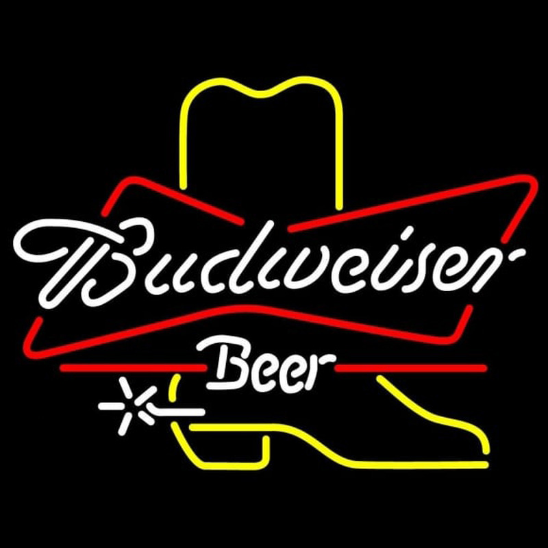 Custom Budweiser Cowboy Boot Beer Sign Neon Sign USA