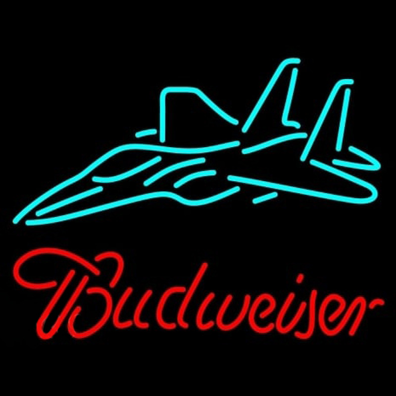 Custom Budweiser Fighter Jet Neon Sign USA