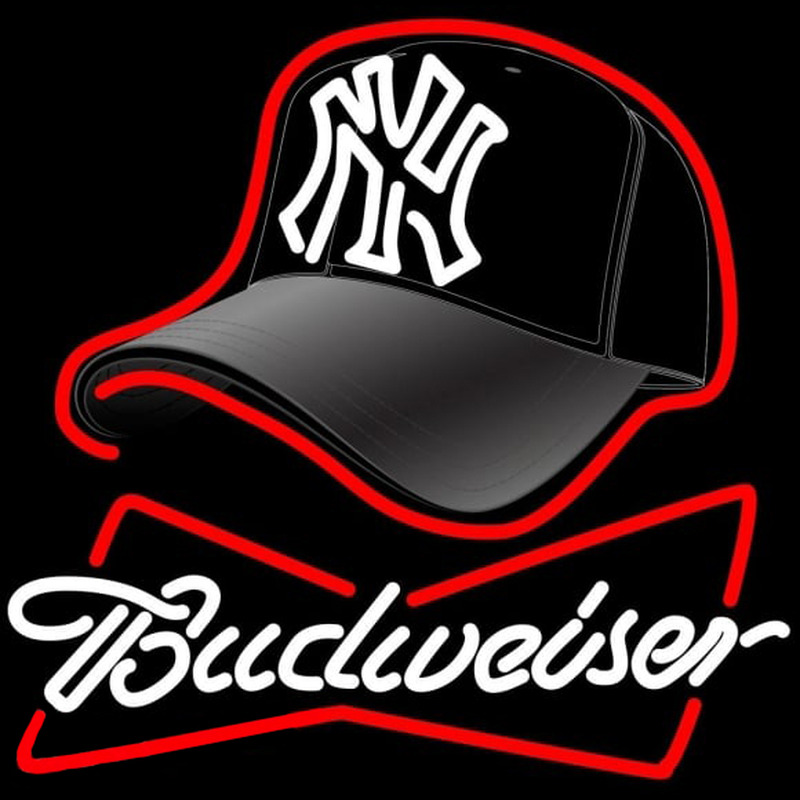 Custom Budweiser Hat with Yankees Fitted Neon Sign Neon Sign USA