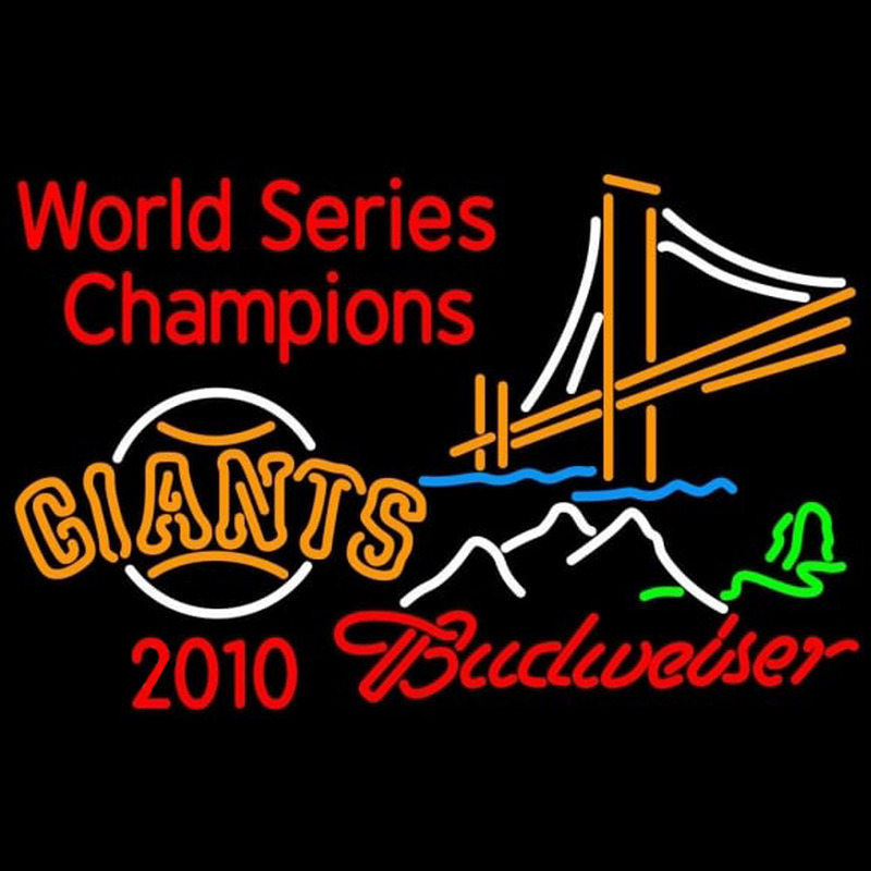 Custom Budweiser Mountain Golden Gate San Francisco Giants 2010 World Series Champions Beer Sign Neon Sign USA