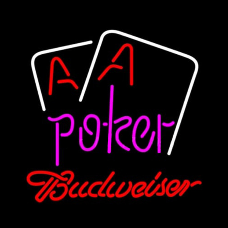 Custom Budweiser Pink Lettering Red Aces White Cards Neon Sign USA