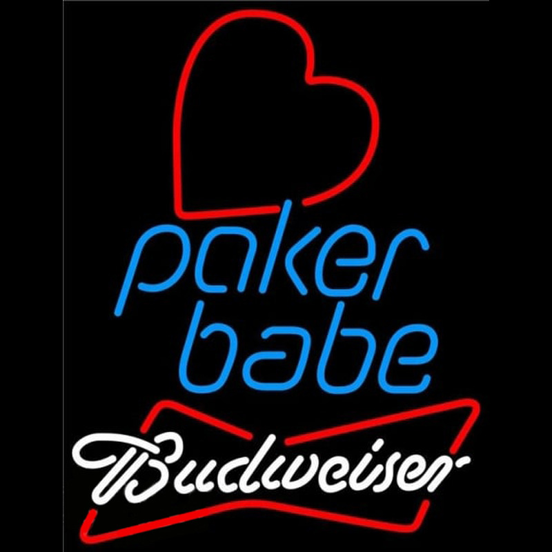 Custom Budweiser Poker Girl Heart Babe Beer Sign Neon Sign USA