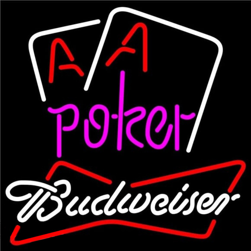 Custom Budweiser Purple Lettering Red Aces White Cards Beer Sign Neon Sign USA