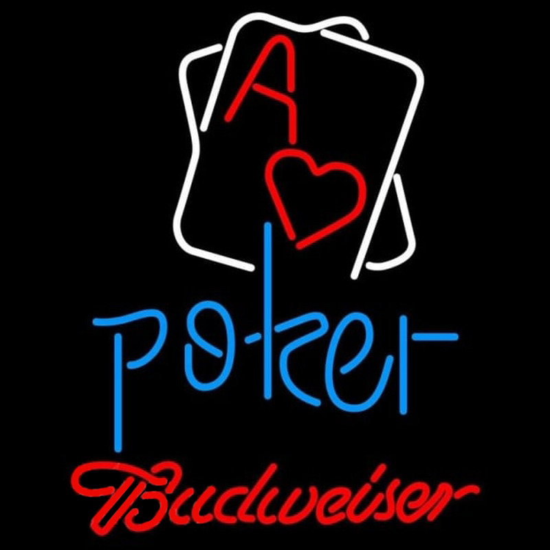 Custom Budweiser Rectangular Black Hear Ace Beer Sign Neon Sign USA