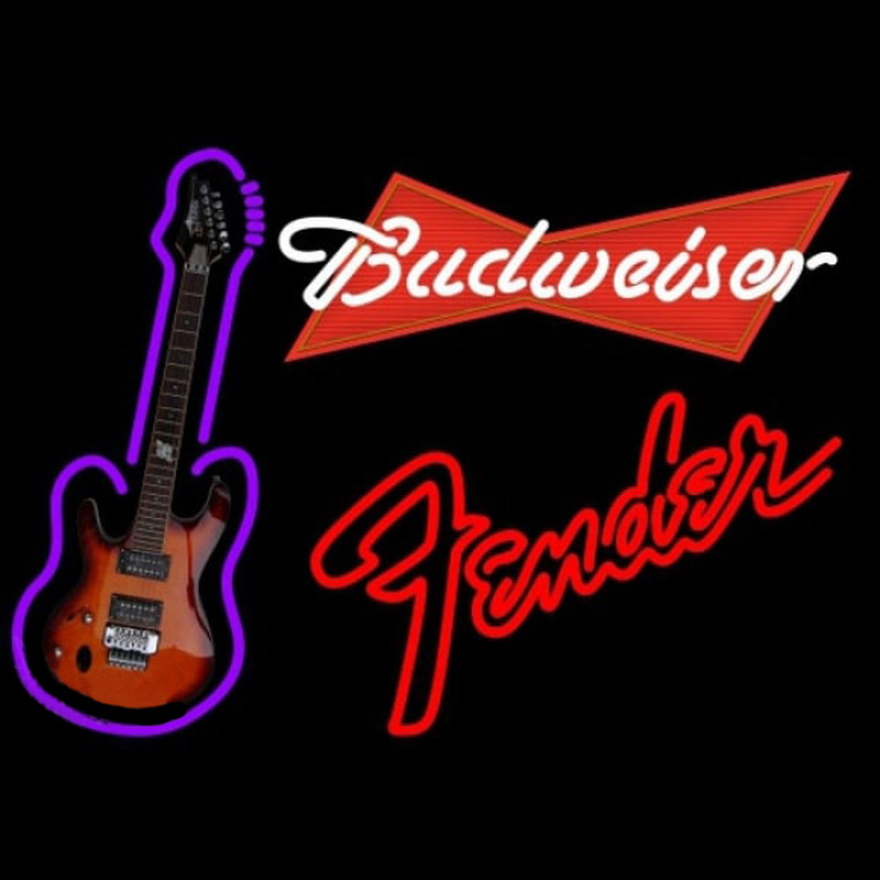 Custom Budweiser Red Fender Red Guitar Beer Sign Neon Sign USA