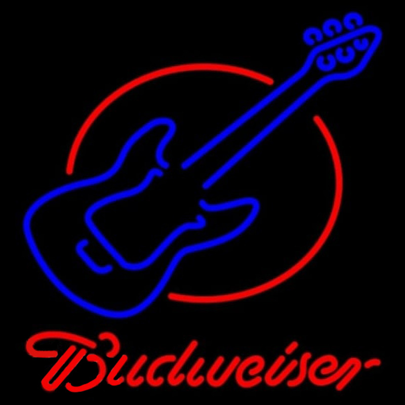 Custom Budweiser Red Round Guitar Beer Sign Neon Sign USA