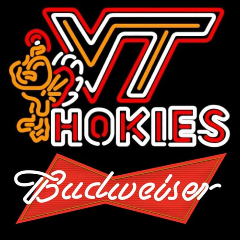 Custom Budweiser Red Virginia Tech Vt Hockey Logo Beer Sign Neon Sign USA