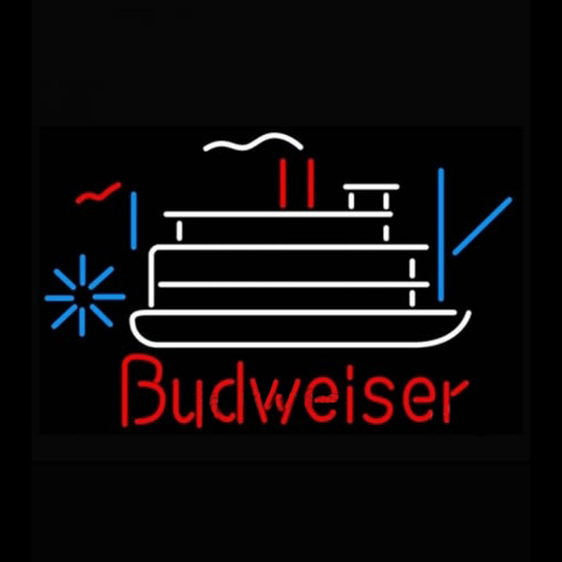 Custom Budweiser Riverboat Beer Light Neon Sign USA
