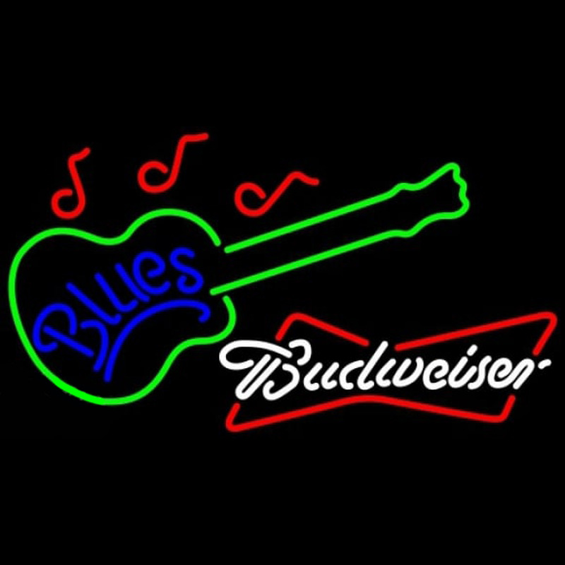 Custom Budweiser White Blues Guitar Beer Sign Neon Sign USA