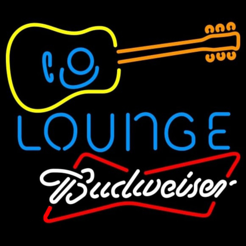 Custom Budweiser White Guitar Lounge Beer Sign Neon Sign USA