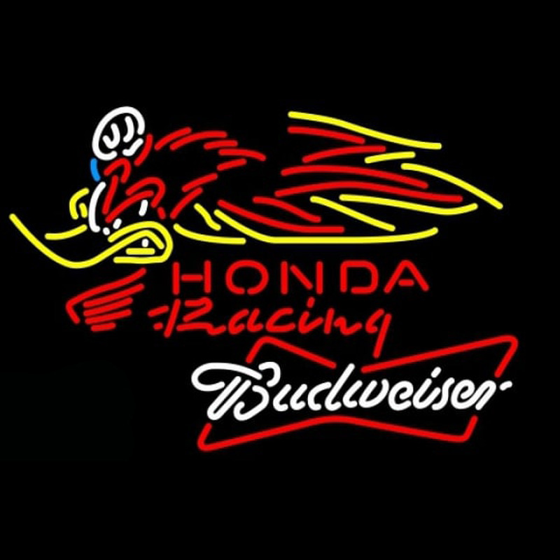 Custom Budweiser White Honda Racing Woody Woodpecker Crf 250 450 Motorcycle Beer Sign Neon Sign USA